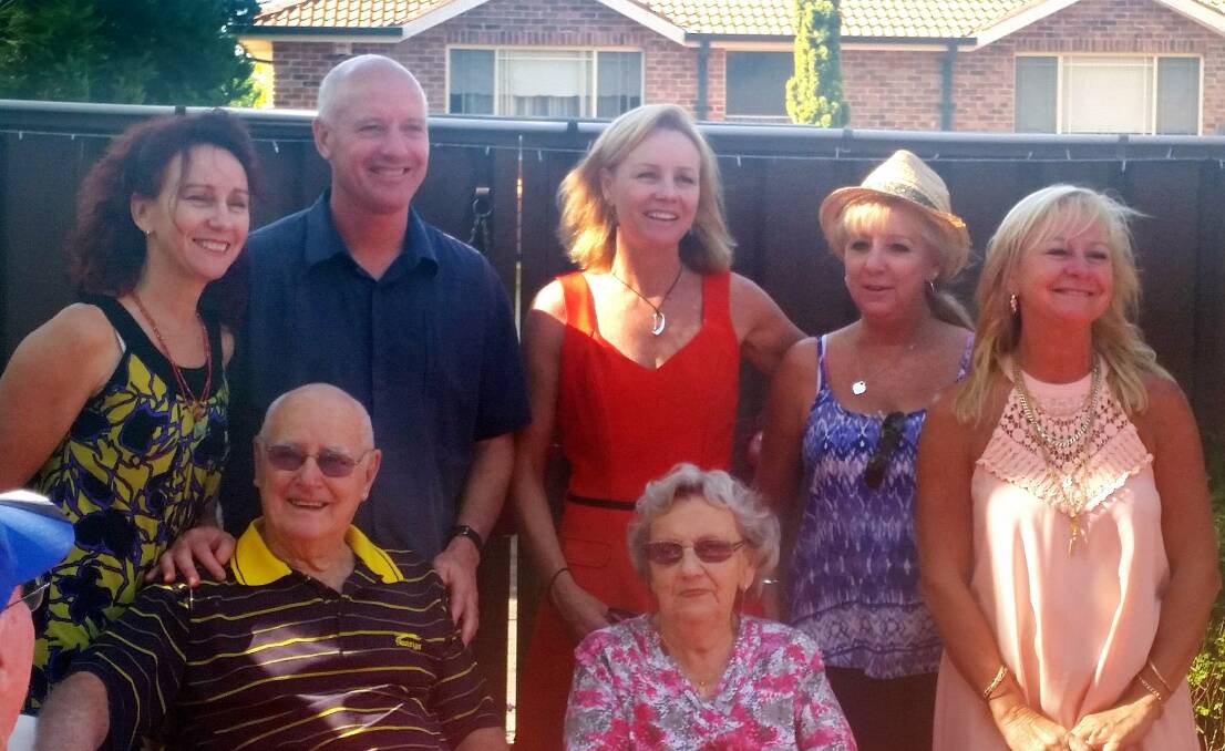 Good match:  Marty and Jan Hannon celebrate their 60th wedding anniversary with children Debbie, Kerrie, Mark, Toni and Tracey and their families.
