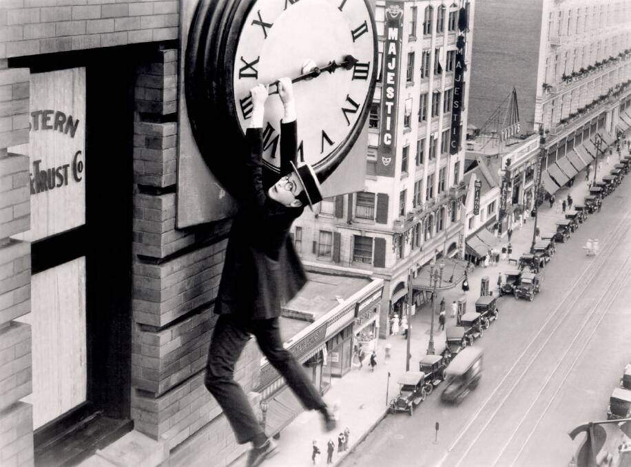 Silent movie star Harold Lloyd in the silent movie classic, Safety Last! which will be screening at Mortdale RSL Club on May 19.