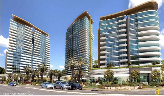 Rising in the east: A concept plan for the east Hurstville site as seen from Forest Road.