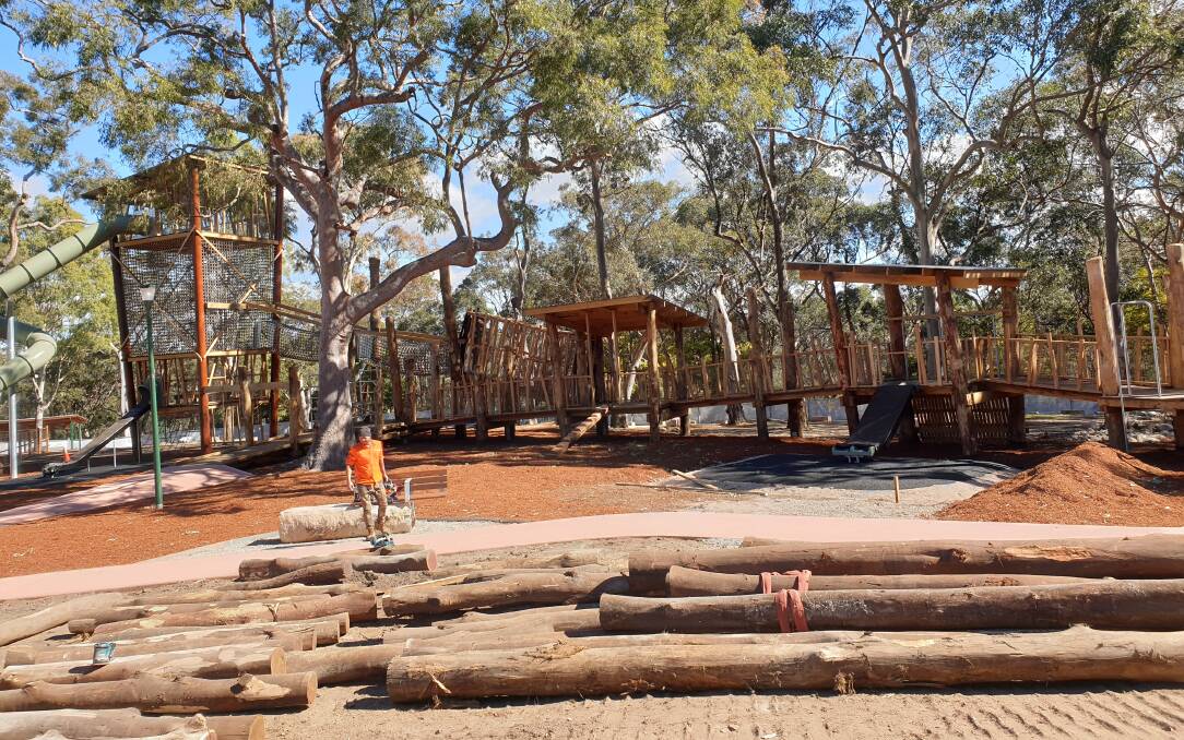 Almost ready: The new Oatley Park Adventure Inclusive Playspace includes separate play zones with a toddler play area, flying fox, active play zone and teen breakout area.