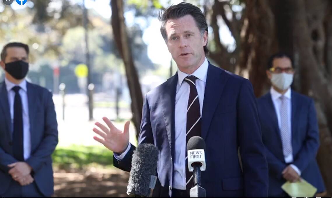 Insult to Bayside and Georges River: NSW Labor Leader Chris Minns with Ryan Park, Shadow Minister for Health, and Daniel Mookhey, the Shadow Treasurer, addressed the media yesterday to criticise the State Government"s WestInvest fund.