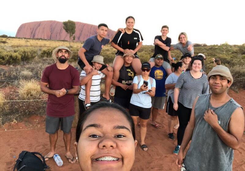 Cultural exchange: Members of the Ramsgate RSL team recently attended a cultural camp at Alice Springs and Uluru with 14 young people between the age of 15-18, to help them explore their own identity and culture. 