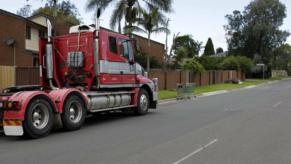 Get a move on: Beverly HIlls residents are frustrated and angry over illegally parked heavy vehicles left in situations similar to this one in western Sydney. Picture: Simon Bennett.