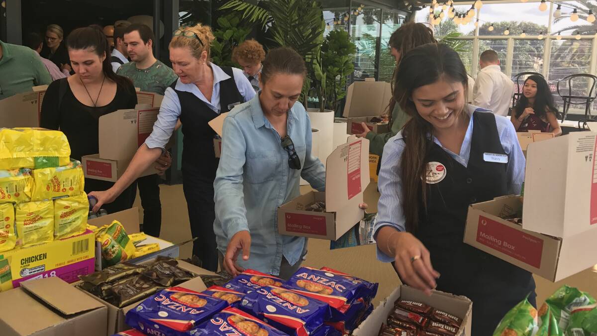Club's support: Ramsgate RSL staff put together a Care Package, 100 packs in total, which will be delivered to our brave Soldiers in time for Anzac Day.