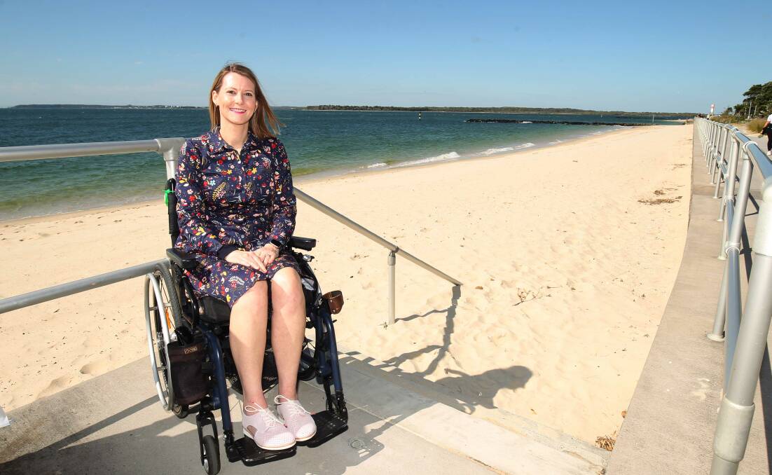 Christie Peolwane said enjoying the water at Ramsgate Beach would be easier for her and many others with mobility issues with the installation of beach matting. Picture: Chris Lane