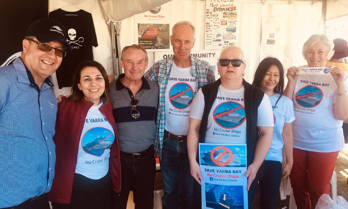 The battle for Botany Bay: from left: Members of the Save Yarra Bay Coalition, Randwick Mayor Danny Said, Maria Poulos, John Rennie, Peter Fagan, Mel Melba, Leanne Ooi and Cheryl Rennie.