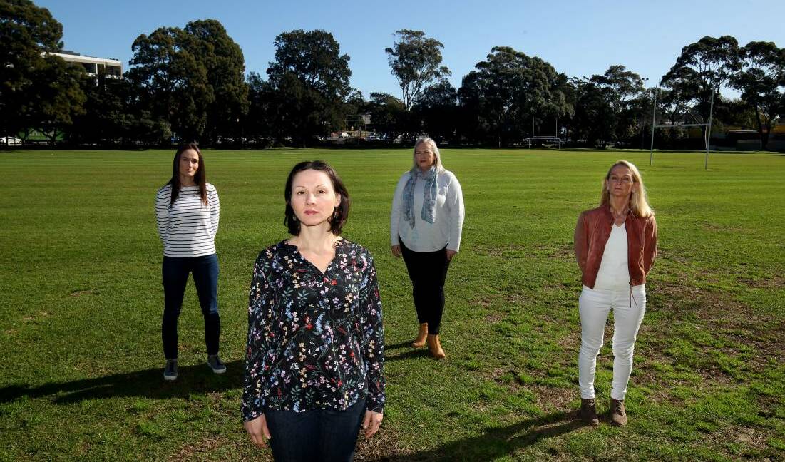 New force: From left: Members of the newly-formed Friends of Todd Park and Carss Park Pool group, Dima Chmeisse, Karina McDougall, Elise Borg and and Natalie Mort at Todd Park. Picture: Chris Lane