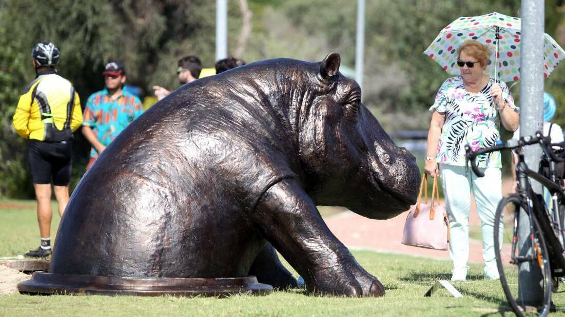 Hiding the Hippo, winner of the 2019 Scultures@Bayside. Picture: Chris Lane