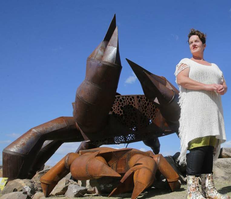 Crabbing the limelight: Artist Joy Heylen won Bayside Council's $50,000 Sculpture Acquisition Prize for her work The Crab. Picture: John Veage
