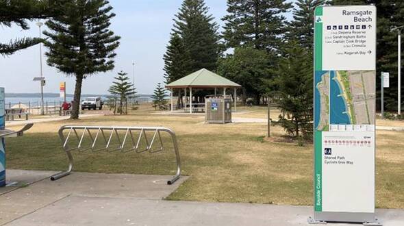 Signing on: Bayside Council has installed the first new Wayfinder sign at Ramsgate Beach.
