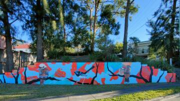 The intersection of King Georges Road and Grosvenor Street, South Hurstville has had a vibrant facelift with a new public art mural, created by artist David Cragg in collaboration with Woniora Road School students.