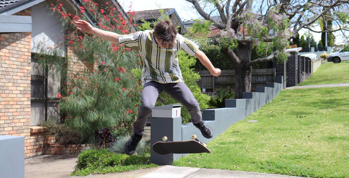 Wheels in motion: Mortdale's Riley Allison executes a kick flip over Georges River Council's decision to support a new local skate park.