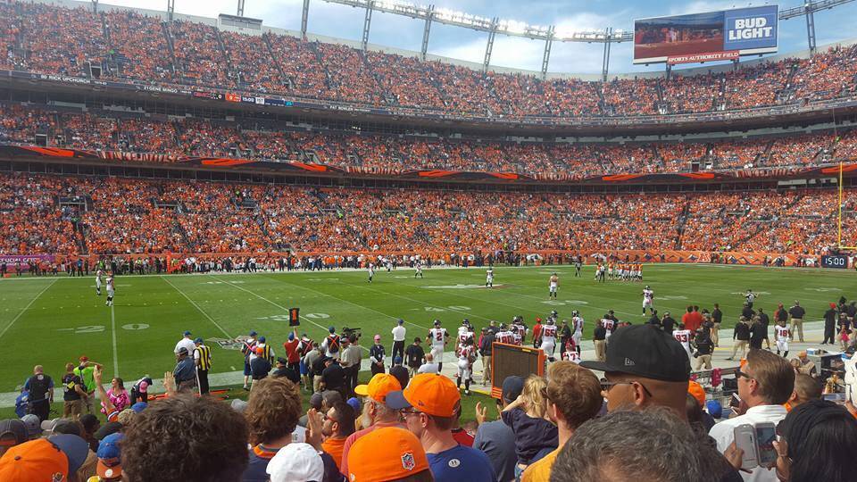 Ben Reisinger sent in this photo of his view from the Denver Broncos v Atlanta Falcons NFL game earlier this week.