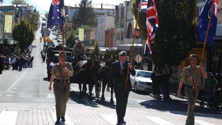 The ANZAC Day march in Katoomba in 2016. Photo: Blue Mountains Gazette