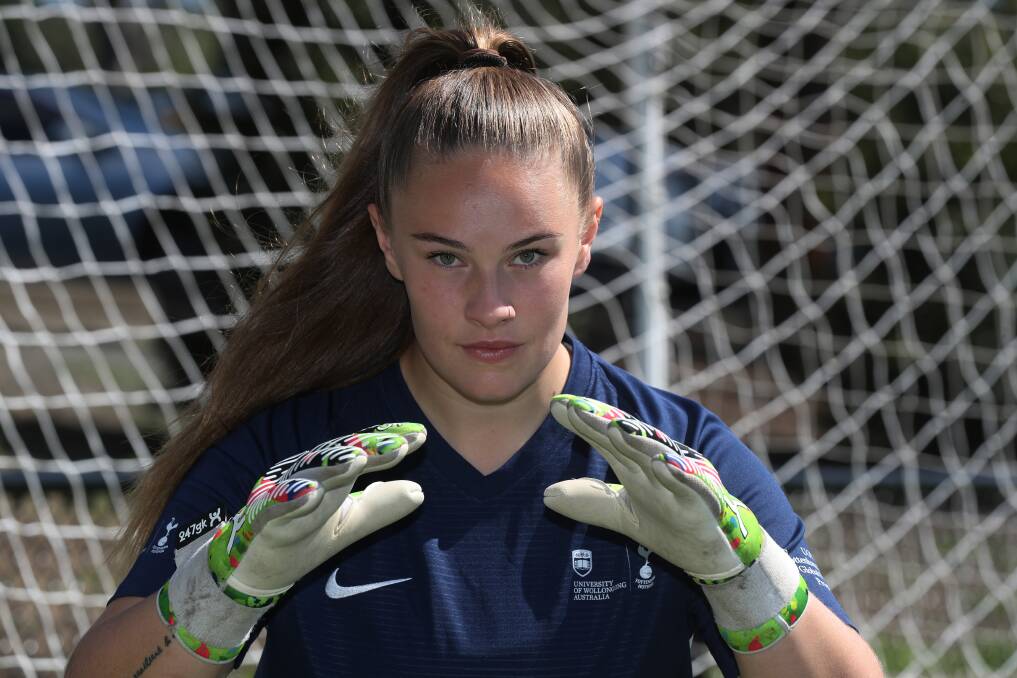 STEELY EYED: Goalkeeper Chantelle Symes is determined to make the most of her training contract with Brisbane Roar's A-League Women's squad. Picture: Robert Peet
