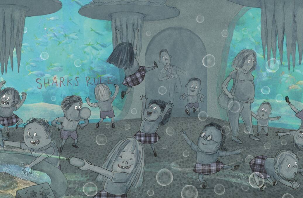 An illustration from Miss Kraken, by Nicki Greenberg.