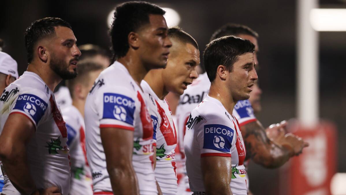 Dejected: St George Illawarra play Canterbury on Sunday (4pm) at Netstrata Jubilee Stadium. Picture: Getty Images
