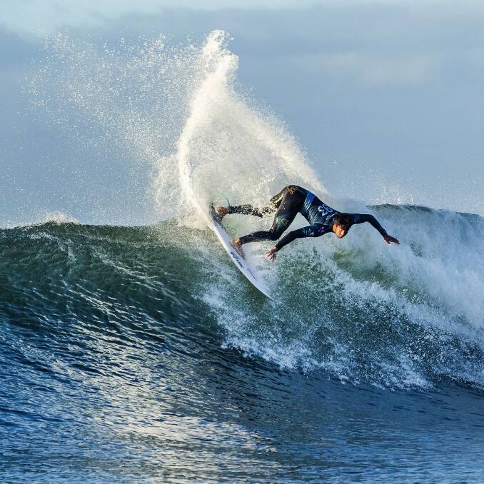Backhand hack: Cronulla's only world tour surfer Connor O'Leary faced an early exit from the 57th annual Rip Curl Pro Bells Beach contest over the Easter weekend. Picture: WSL/Cestari