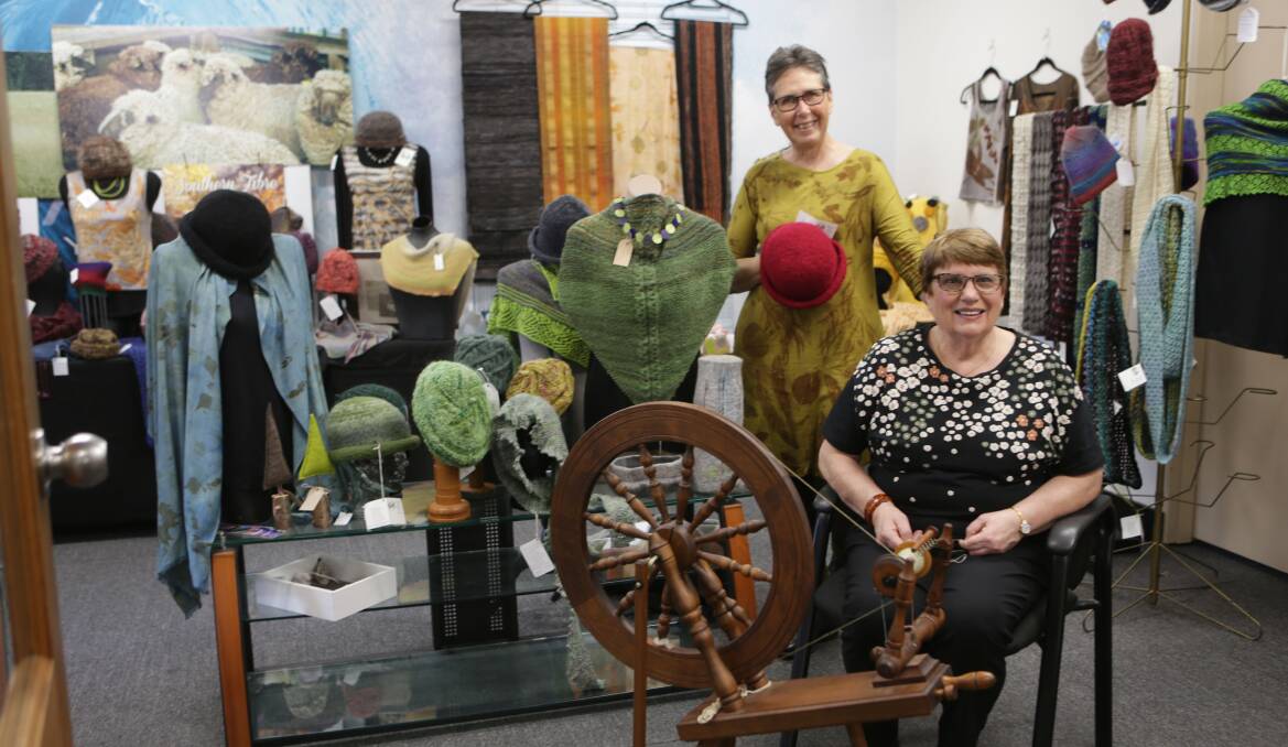 woolcraft :Karen Severn and Susan Duyker at home in their Miranda display space.Picture John Veage