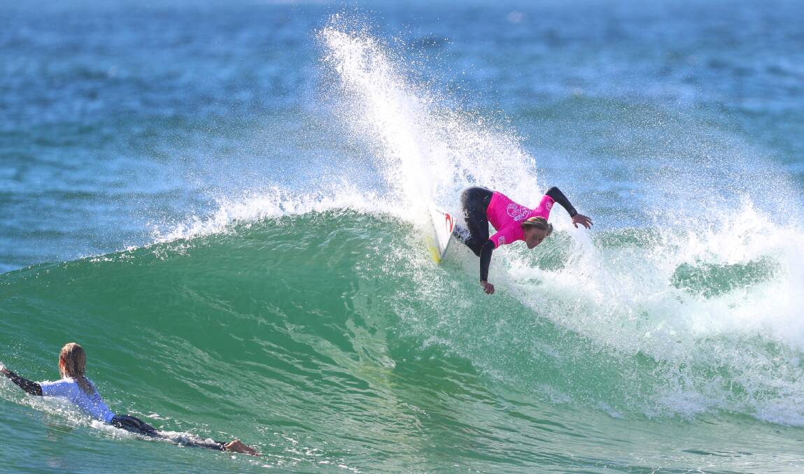 Gromtag: Cronulla Boardriders surfer Jay Brown on his 9.33 Powerwave Winner. Picture: Bernadette McAlinden 

