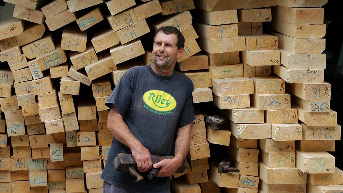 Balsa wood : Mark Riley will be demonstrating how to make a Balsa surfboard at the Cook at Kurnell South American Smokin Fiesta on Saturday. Picture: John Veage 