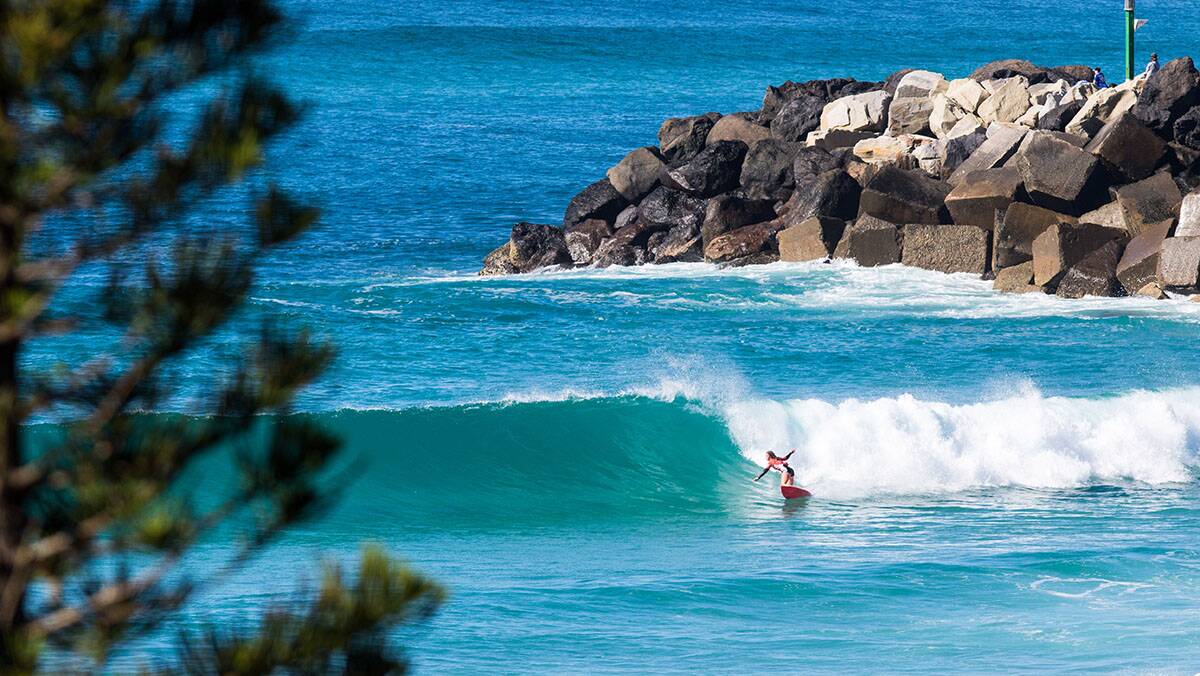 Good waves for the kids at Duranbah Beach. Picture Surfing Queensland / Ben Stagg