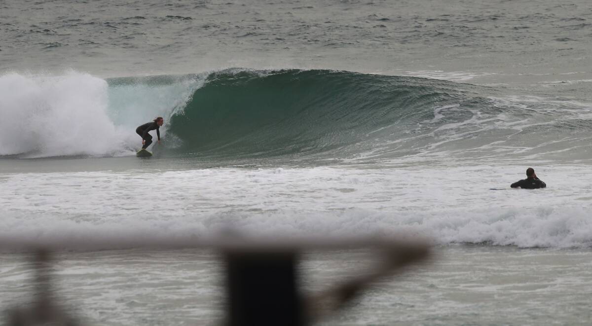 Jay Brown pulls into one this morning.Picture John Veage