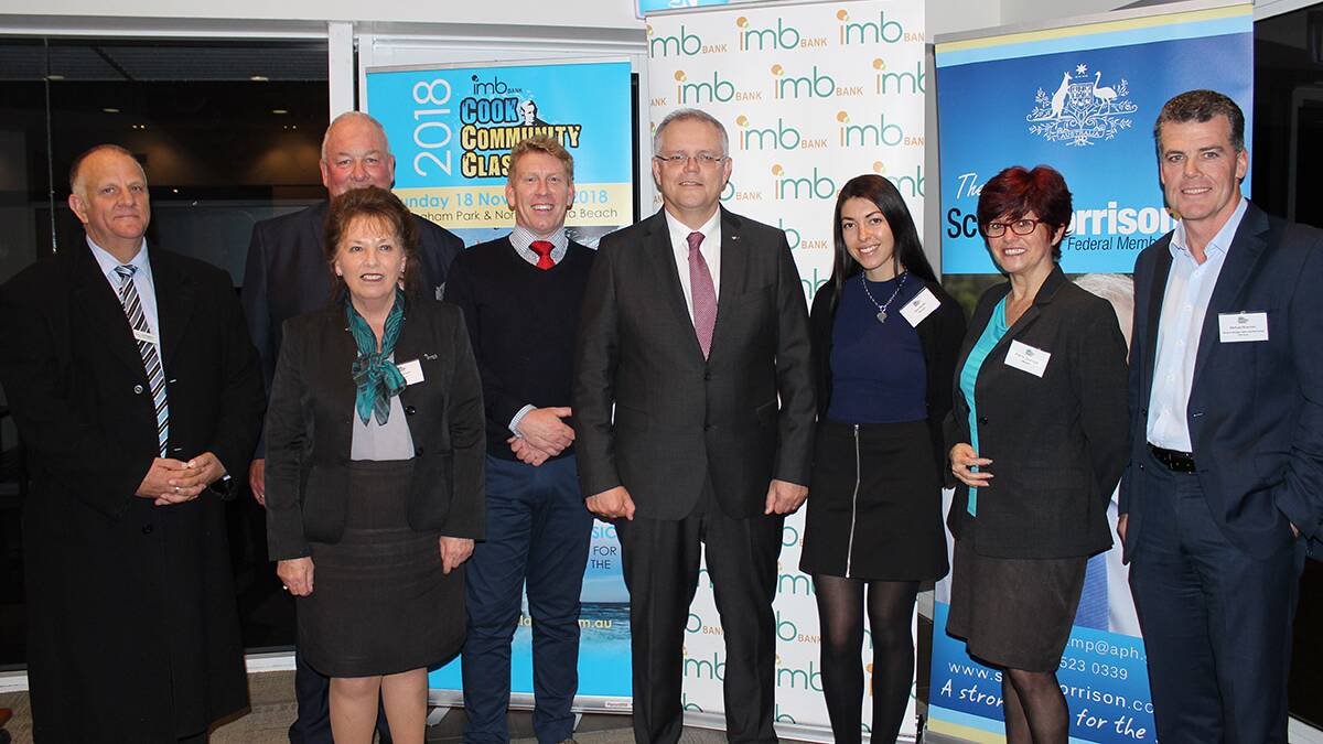 Launch: Federal Treasurer and Cronulla MP Scott Morrison officially launches the 2018 Cook Community Classic-Glen McManus, David Clulow, Kay Warland, Stephen Pender, The Hon. Scott Morrison MP, Dina Gouda, Kerry Duroux, Michael Brannon