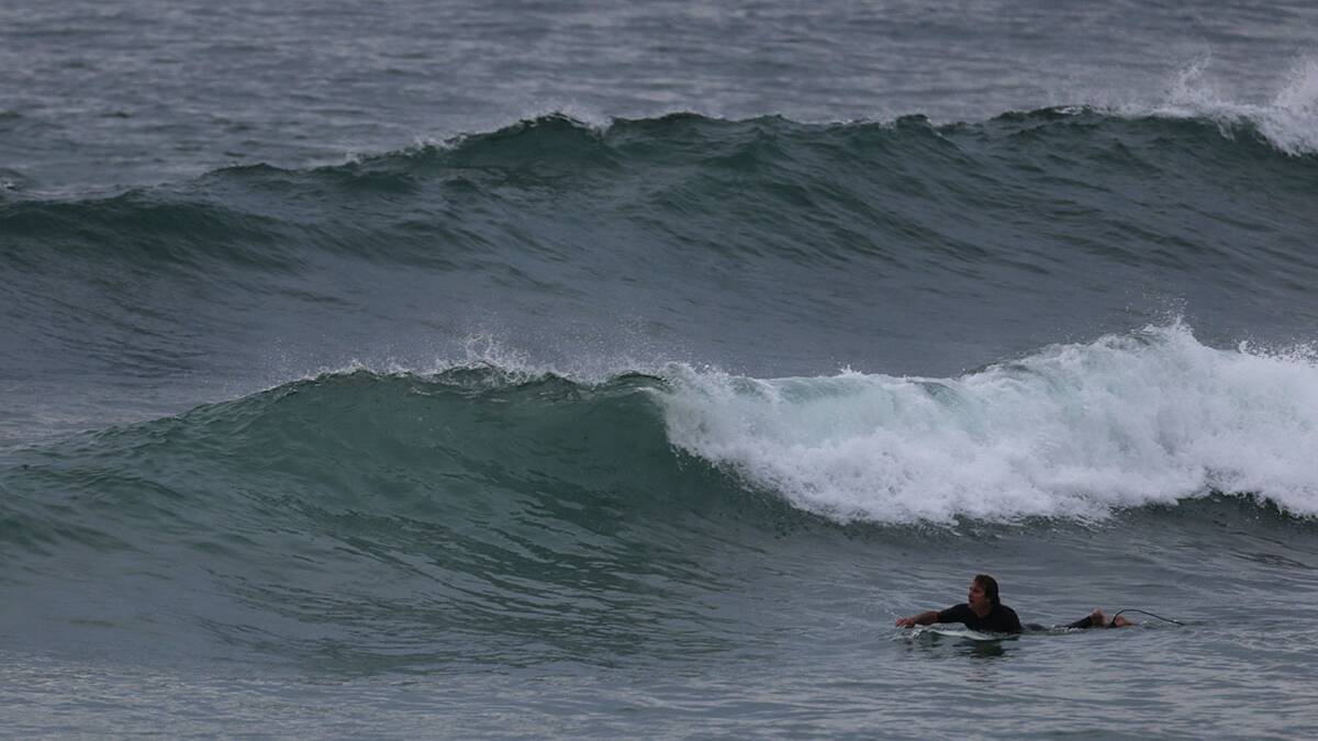 Todays good little Nor East swell at the Alley.Picture John Veage