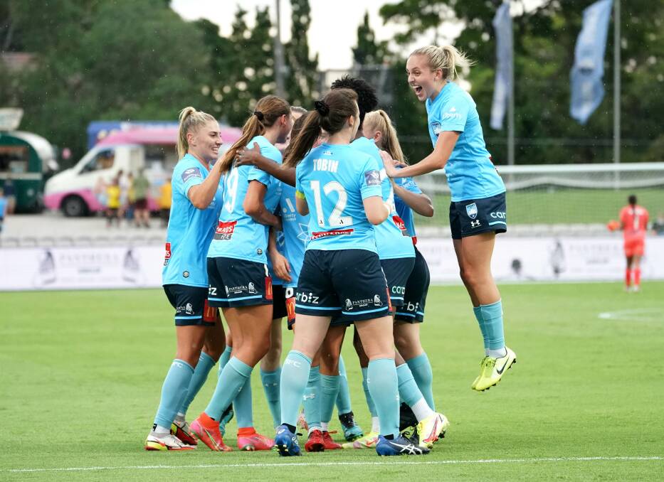 Leaders : The Sydney FC women hit Canberra for 6 as they maintained their top of the ladder position in the Liberty A-League. Picture Jaime Castaneda