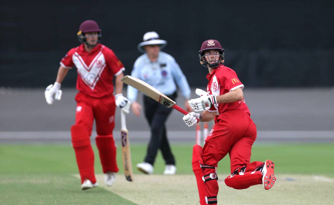 Explosive: Saints opener Luke Bartier was the difference hammering Sutherland for a quick fire 67 off 40 balls on Sunday for the Twenty20 win. Picture: John Veage