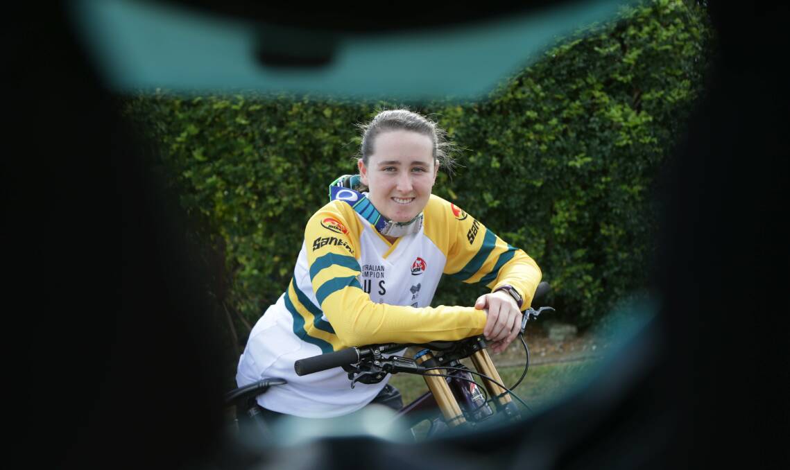 Vision: Competing since she was introduced to downhill riding in 2014 Cassie has since thrown herself into the sport, claiming multiple national titles. Picture: John Veage 
