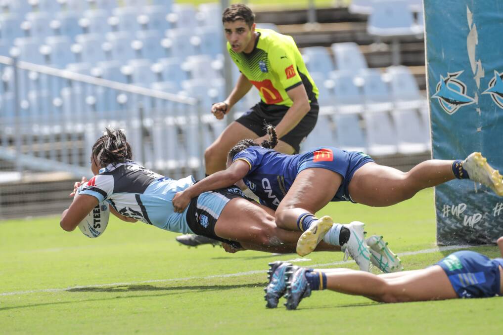 Manilita Takapautolo scored a double against the Eels. Picture John Veage