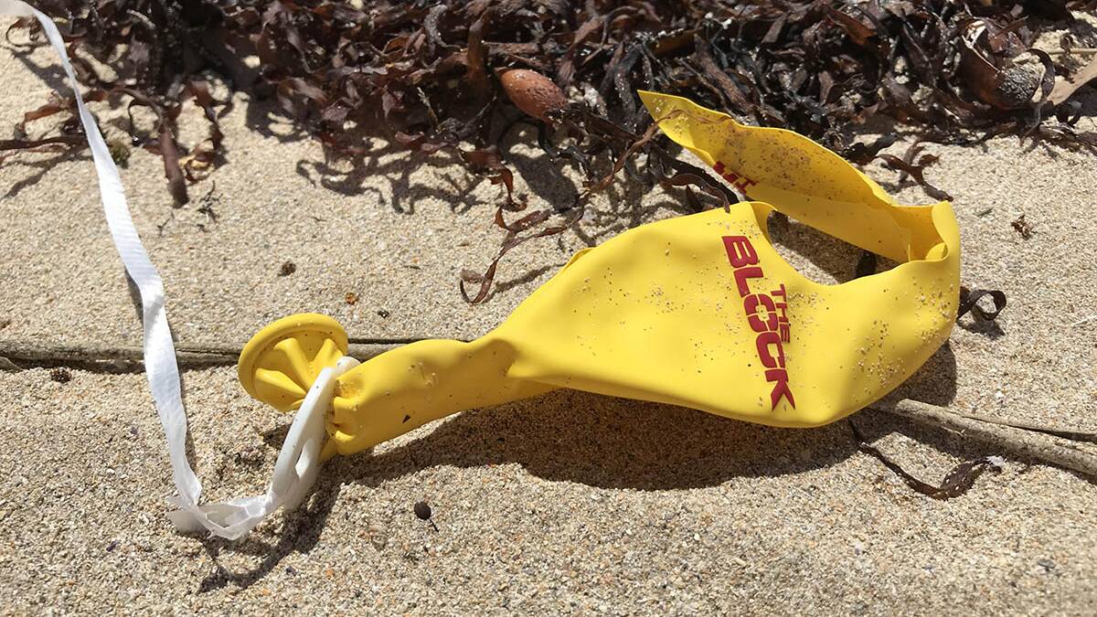 Waste: Promo balloons washed up at Boat Harbour