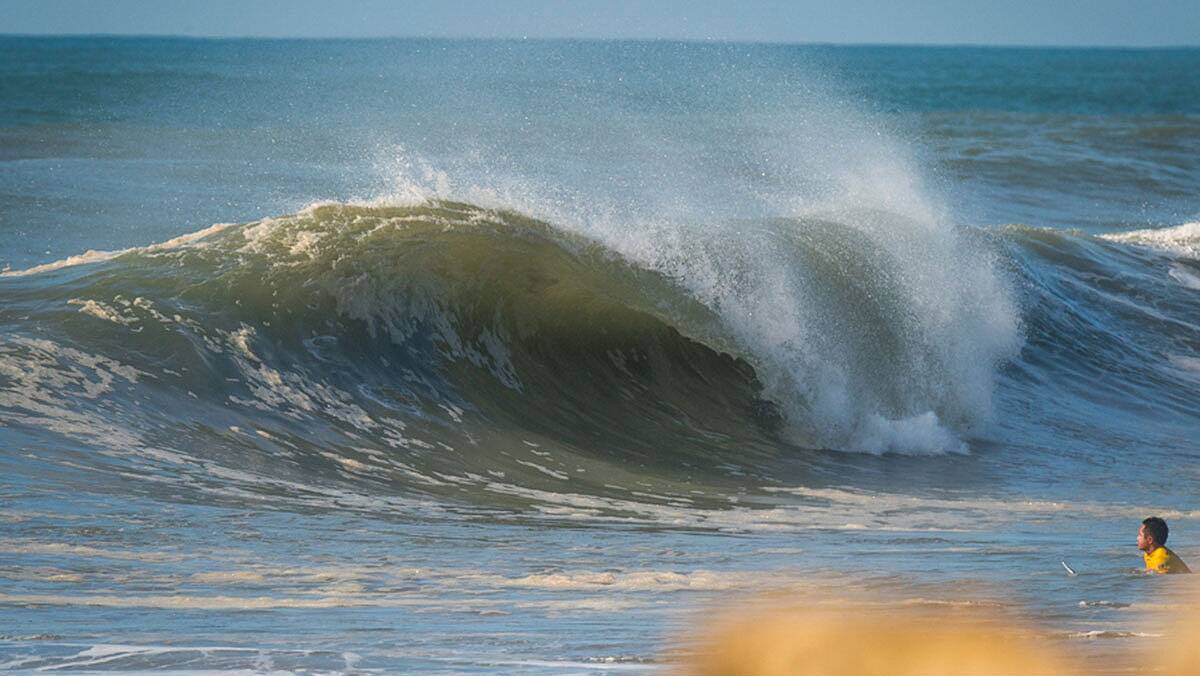 Typhoon swell is giving surfers great waves at Tahara, Japan.Picture: ISA / Sean Evans