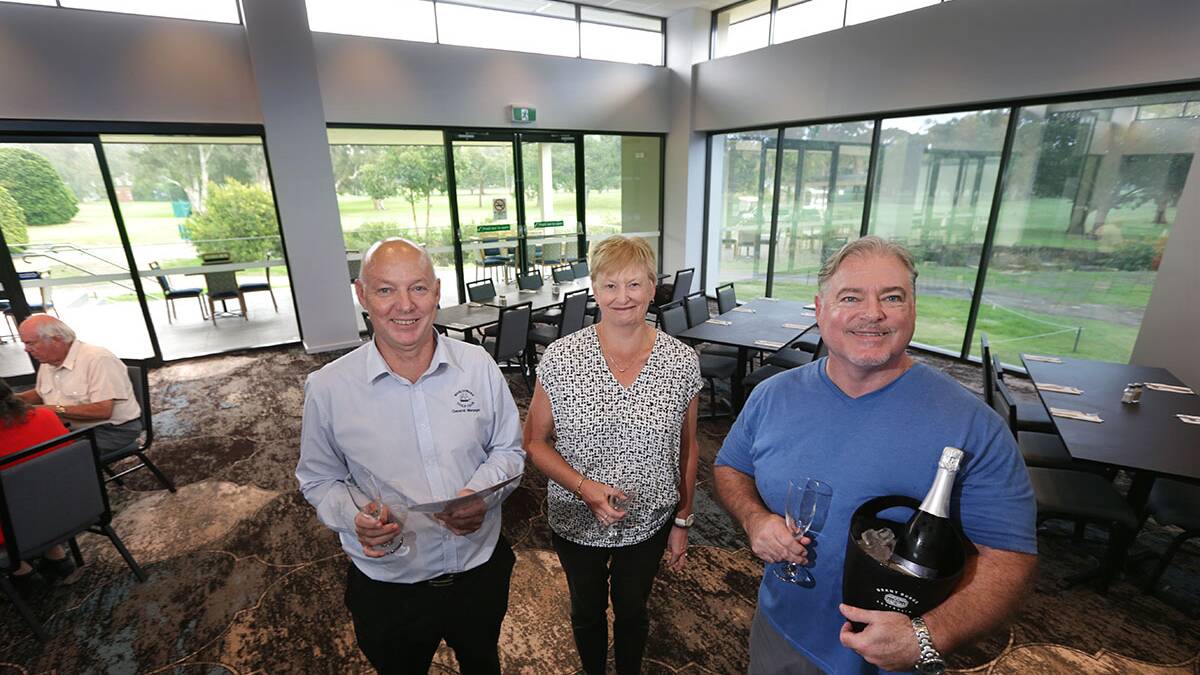 Functions: Woolooware Golf Clubs GM John McMahon(L) President Shirley Herbert and JD'S Dave Sperandeo in the new clubs facilities.Picture John Veage
