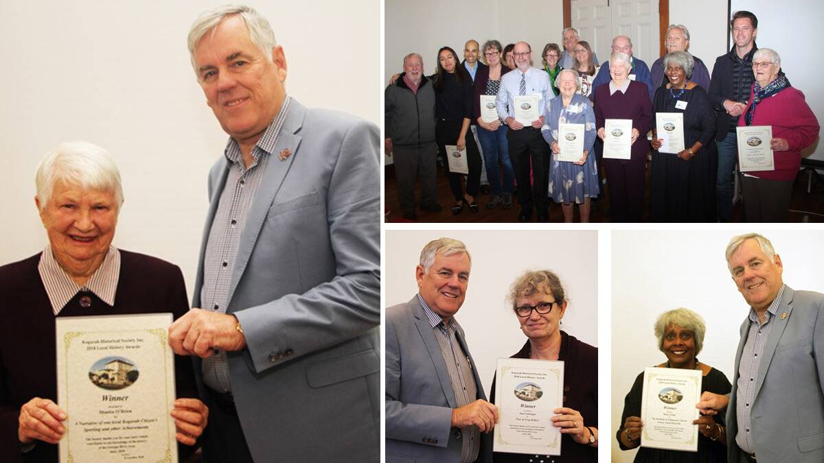 History: Winners and participants in the Kogarah Historical Society Local History 
Awards with Georges River Council Mayor, Kevin Greene, and Local Member, Chris Minns.