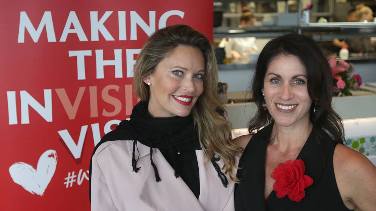 Heart health: Kelly Landry and Lisa Flynn supporting Heart Health .Picture: John Veage