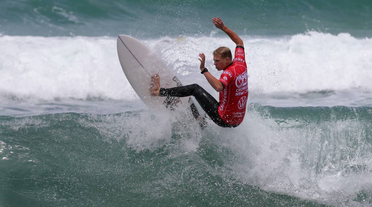 Kalani Ball wins the Australian Open of Surfing event at Cronulla last year.Picture John Veage