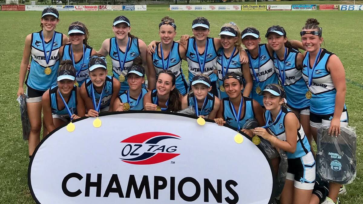 Grinners:The undefeated Sutherland 14 years girls.