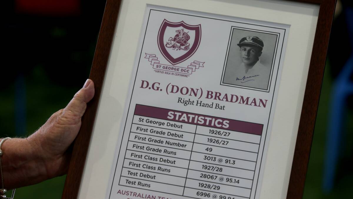 Don:The greatest ever Australian cricketer Don Bradman played for the St George club.Picture John Veage