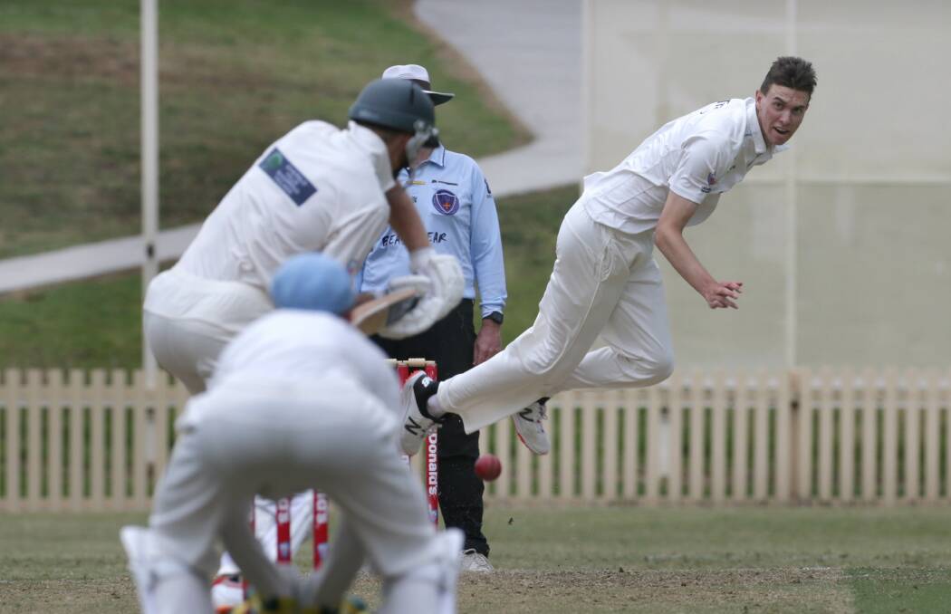 Good spell: Sutherland bowler Andrew Ritchie took three second day wickets in their two wicket victory over the Ghosts. Picture: John Veage