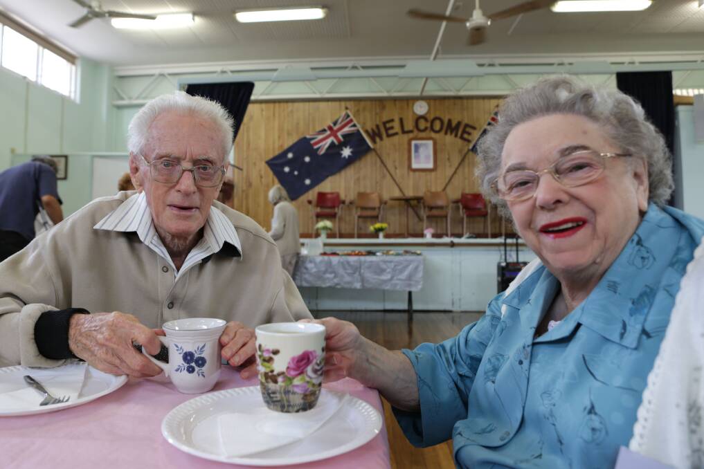 Seniors welcome: Longtime Caringbah residents and regular BeConnected clients, Jack and Val Davies enjoy their lunch. Picture: John Veage