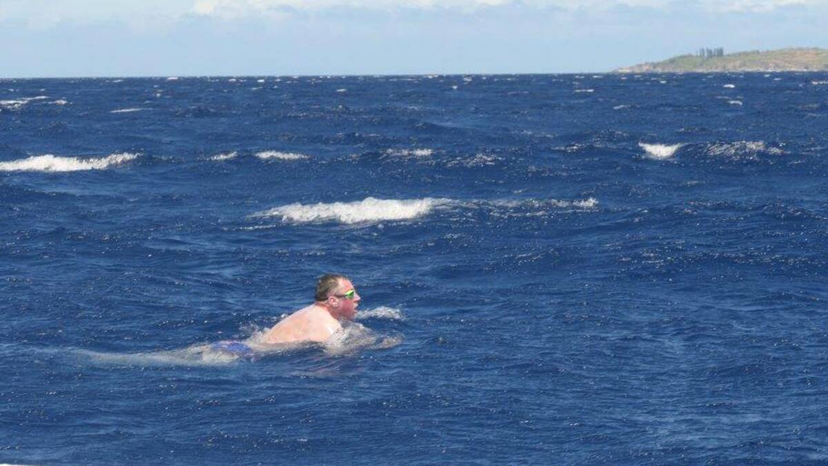 Solo: Dr Andrew Davis Crossing the Maui Au'au Channel the hard way. Picture: Supplied