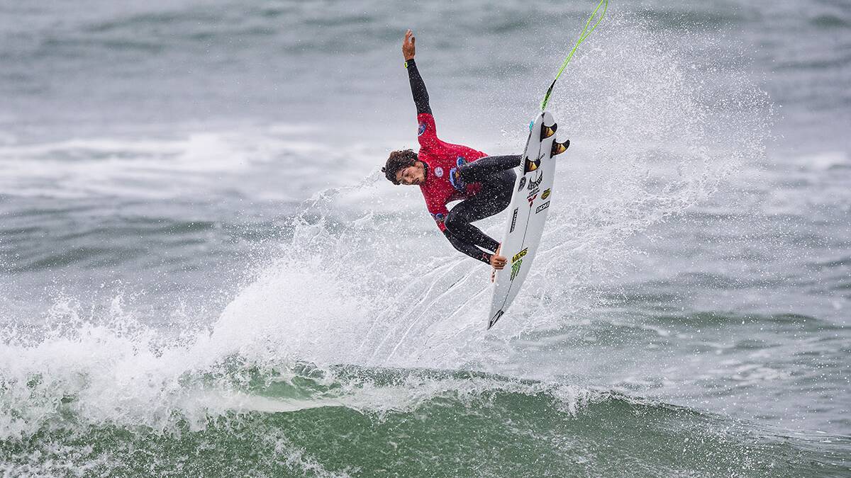 Yago Dora (BRA) surfing in the 2018 Red Bull Airborne speciality event in Hossegor, France today 8 October 2018.Picture WSL / Poullenot