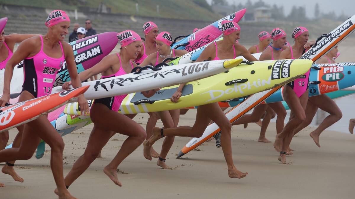 Ironwomen:Courtney Hancock(left) and Harriet Brown(centre) lead the women's charge.picture John Veage