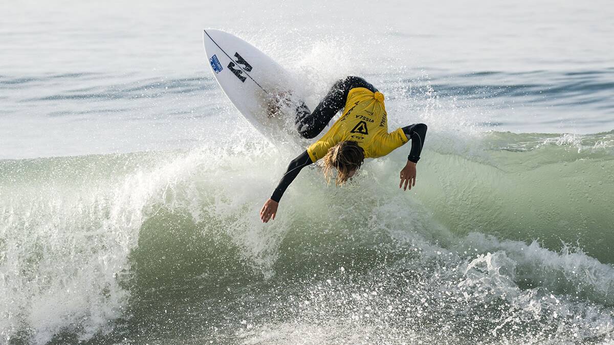 Woolworths Australian Junior Surfing Team member Grayson Hinrichs on his way to a Gold Medal at the VISSLA ISA World Junior Surfing Championship.Picture Ben Reed/ISA