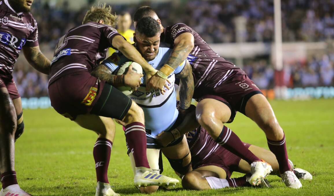 Milestone: Sharks frontrower Andrew Fifita celebrated his 200th game at PointsBet Stadium. Picture: John Veage