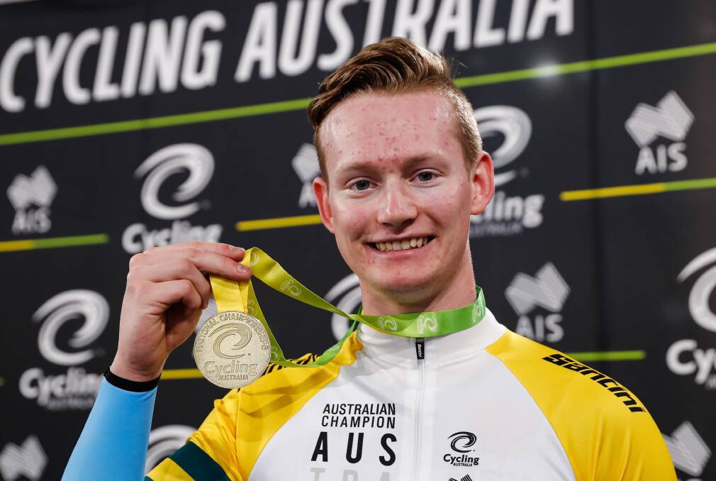 Elite: Sutherland's Thomas Cornish wins his maiden elite national title. Picture: Con Chronis/Cycling Australia