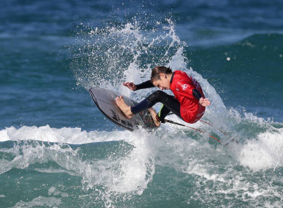 Virtual surfing: Cronulla's Kash Brown finished runner up in the NSW junior web surfing titles and won the local Cronulla Boardriders event.Picture John Veage